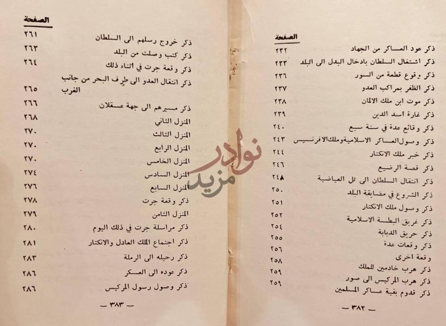 فهرس كتاب النوادر السلطانية والمحاسن اليوسفية