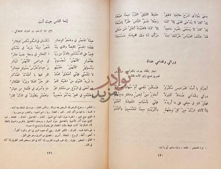 صفحة داخلية كتاب ديوان المتنبي ورائي وقدامي عداة