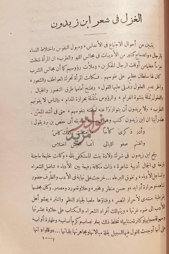 صفحة داخلية كتاب بلاغة العرب في الاندلس الغزل في شعر ابن