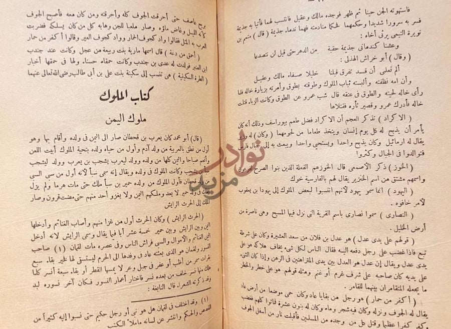 صفحة داخلية كتاب المعارف كتاب الملوك