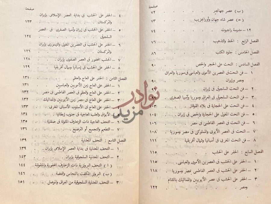 فهرس كتاب الفنون الاسلامية