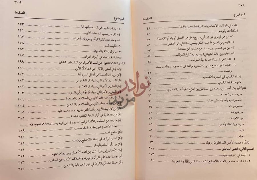 فهرس كتاب المختار من كتاب عدد اي القران مما اطبق عليه اهل