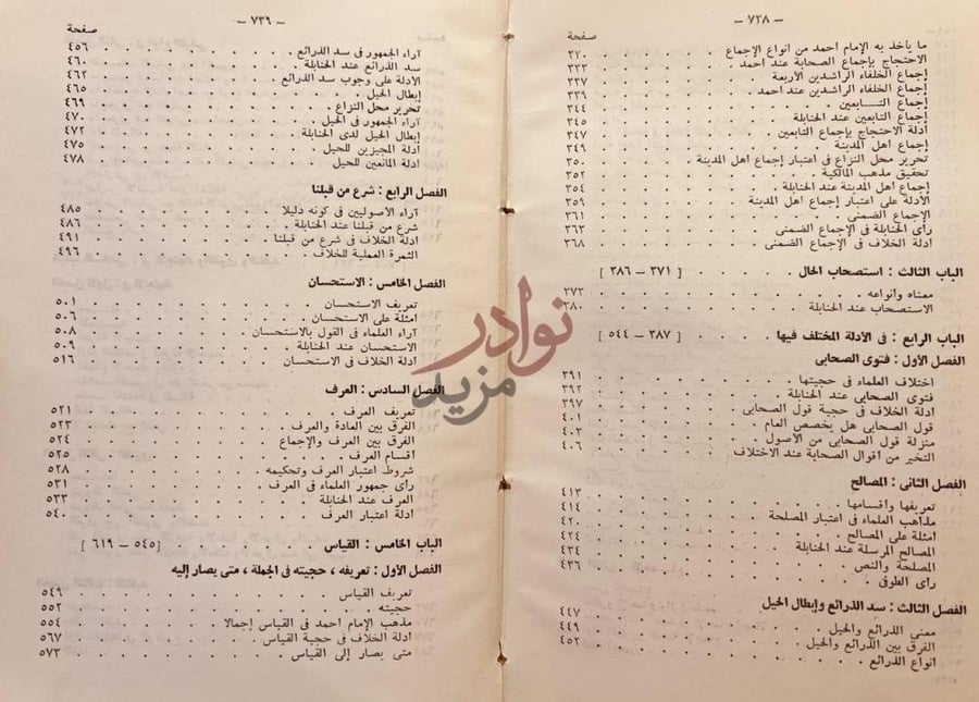 فهرس كتاب اصول مذهب الامام احمد بن حنبل دراسة اصولية مقارنة