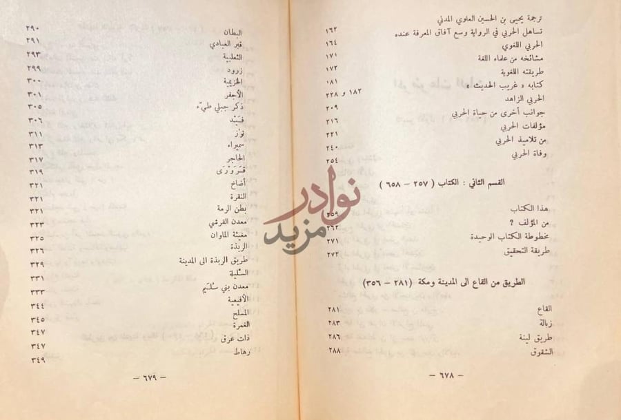فهرس كتاب المناسك واماكن طرق الحج ومعالم الجزيرة
