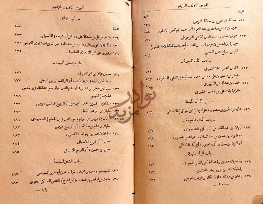 فهرس كتاب الطالع السعيد الجامع لاسماء الفضلاء والرواة باعلى