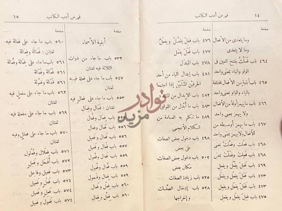 فهرس كتاب ادب الكاتب فهرس أدب الكاتب