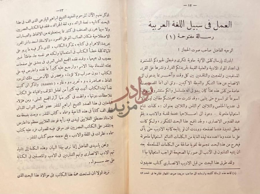 صفحة داخلية كتاب تاملات في الادب والحياه