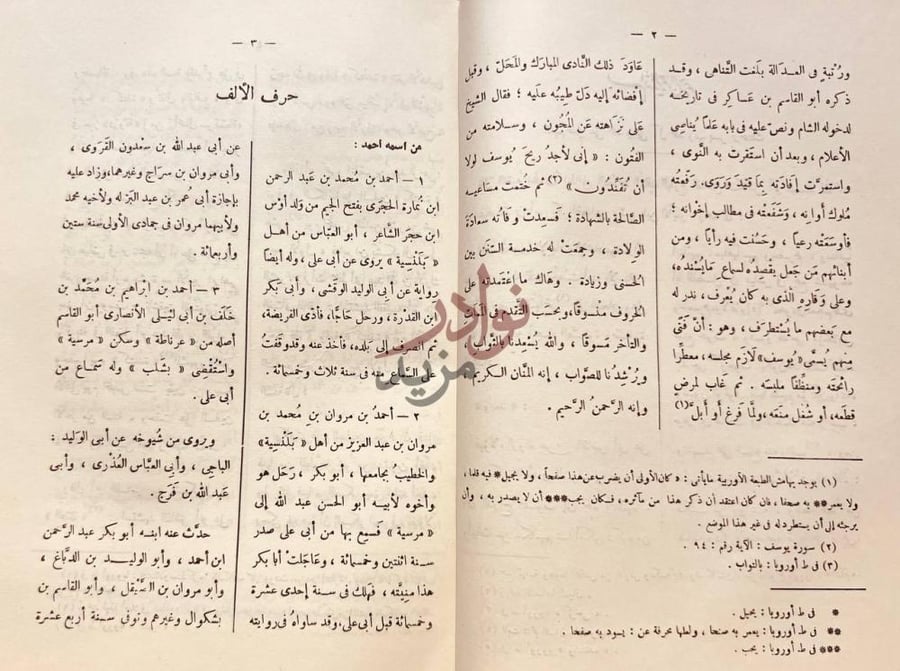 صفحة داخلية كتاب المعجم حرف الألف