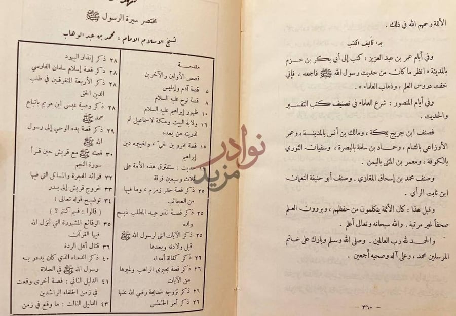 فهرس كتاب مختصر سيرة الرسول صلى الله عليه وسلم فهرس