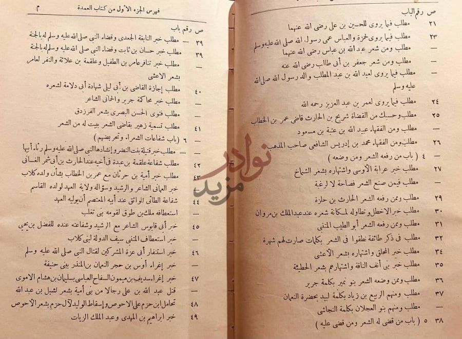 فهرس كتاب العمدة