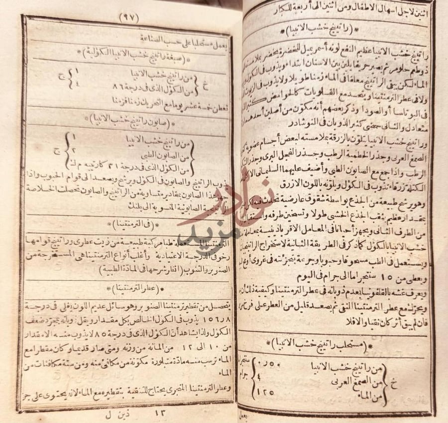 صفحة داخلية كتاب عمدة المتطببين في فن الصيدلة المعروف
