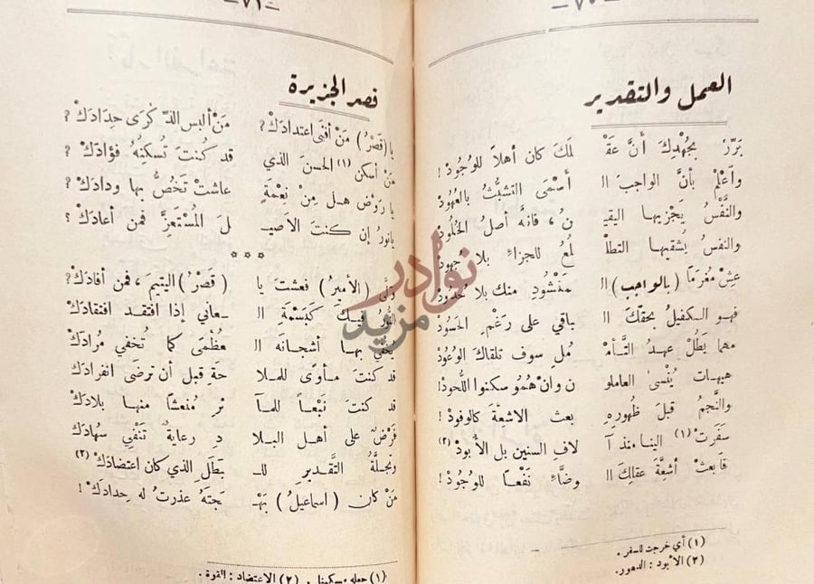 صفحة داخلية كتاب المنتخب من شعر ابى شادى قصيدة الجزيرة