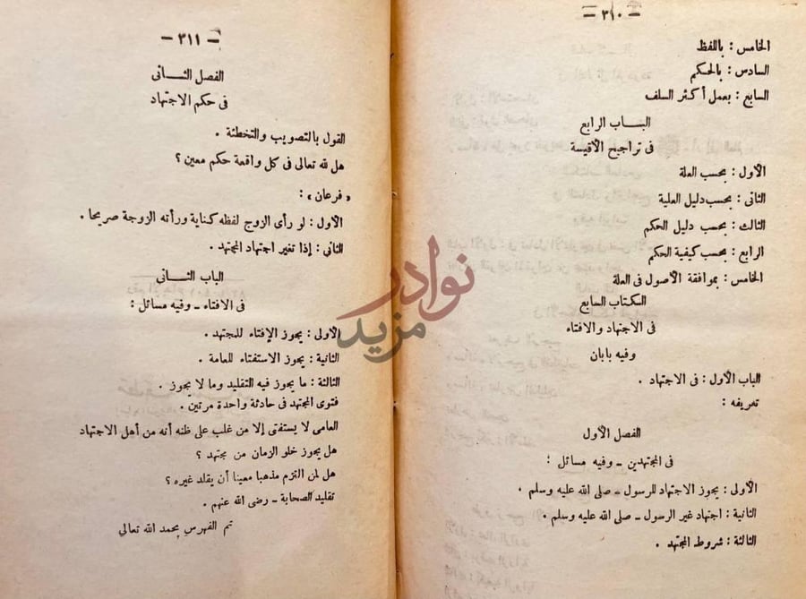 فهرس كتاب الابهاج في شرح المنهاج على منهاج الوصول