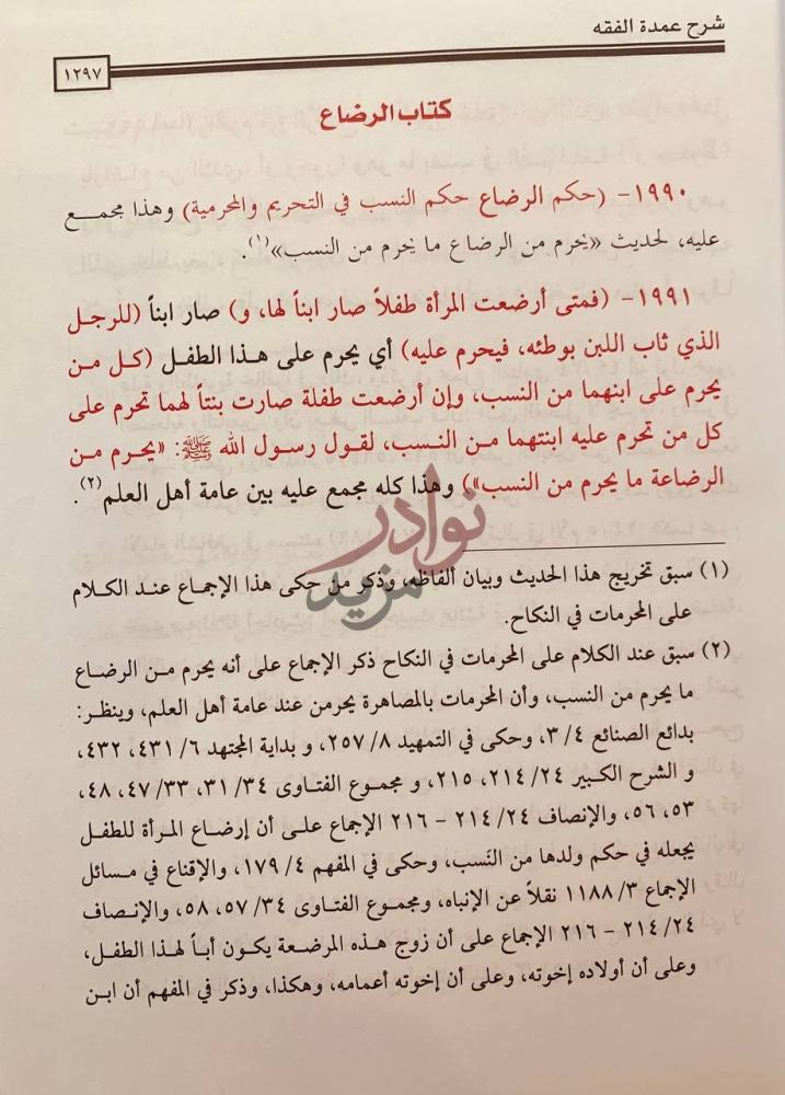 صفحة داخلية كتاب شرح عمدة الفقه كتاب الرضاع