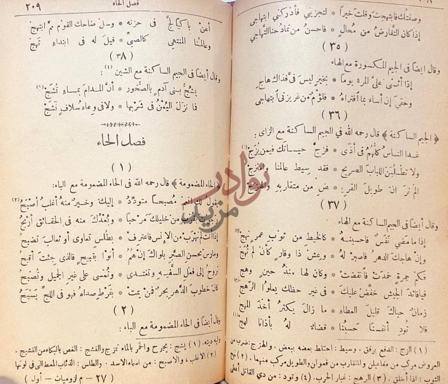 صفحة داخلية كتاب لزوم مالايلزم فصل الحاء
