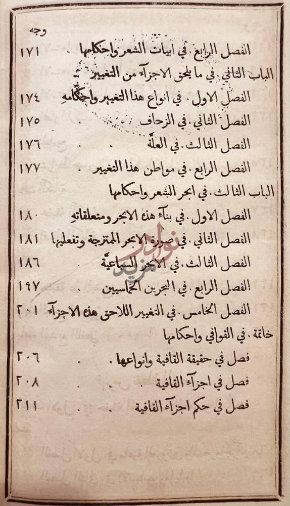 فهرس كتاب عقد الجمان في علم البيان وجه