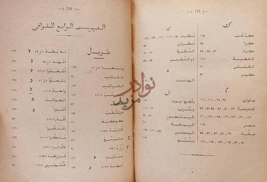 كشاف كتاب فحول العرب في علم الادب شرح ديوان عروة بن الورد