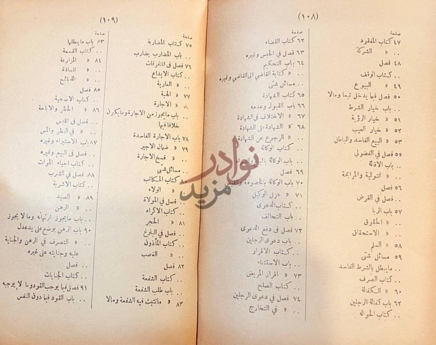 فهرس كتاب حميد الاثار في نظم تنوير الابصار فهرس