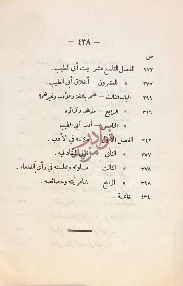 فهرس كتاب ذكرى ابي الطيب بعد الف عام الفهرست تابع