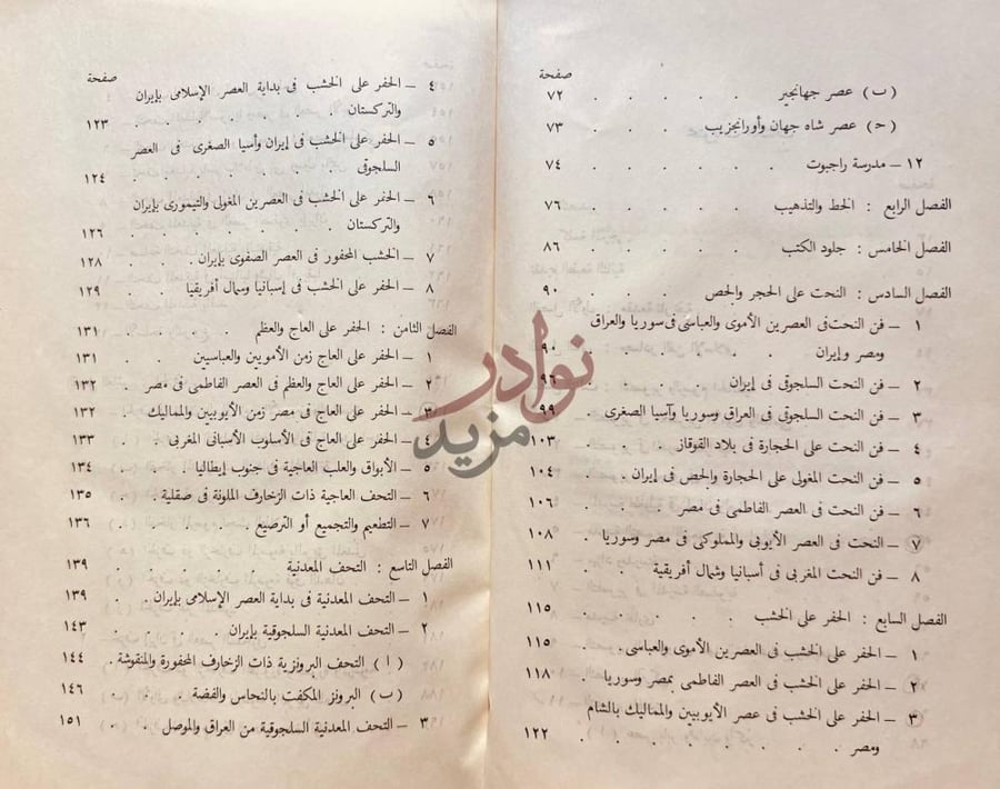 فهرس كتاب الفنون الاسلامية