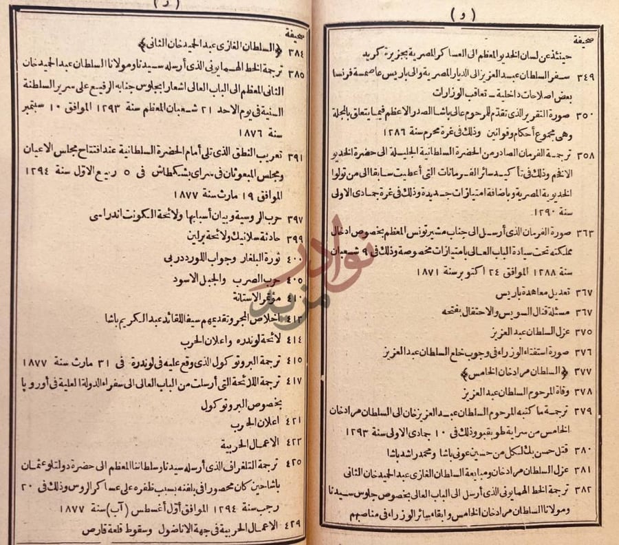 فهرس كتاب تاريخ الدولة العلية العثمانية