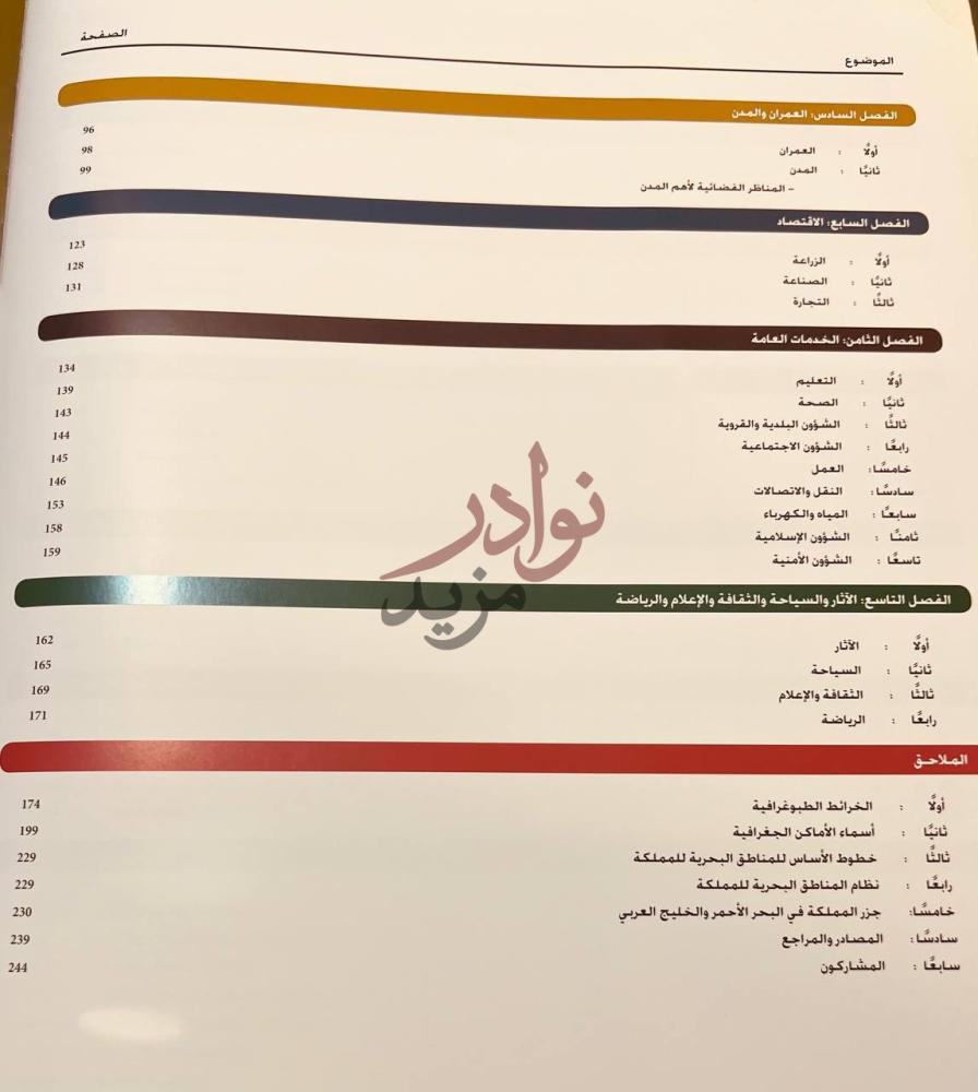 فهرس كتاب اطلس المملكة العربية السعودية المحتويات