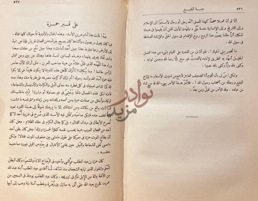 صفحة داخلية كتاب في منزل الوحي على قبر حمزة