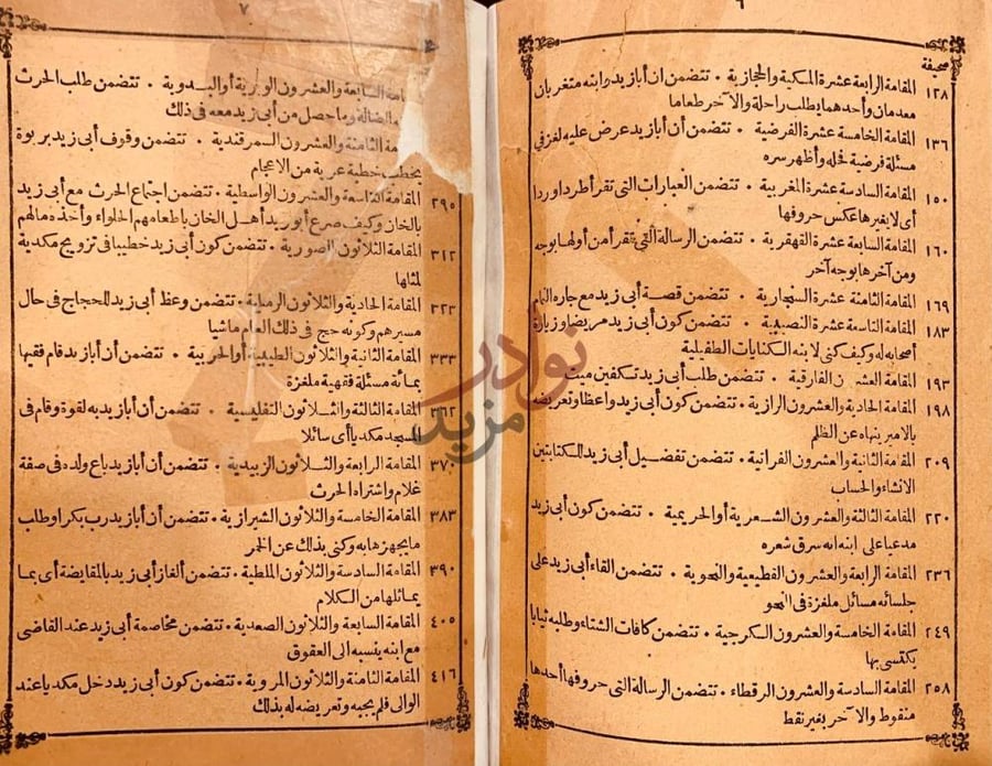 فهرس كتاب مقامات الحريري فهرست المقامات