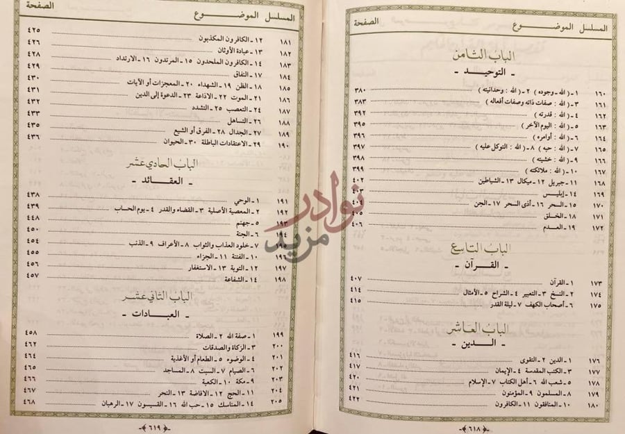 فهرس كتاب ارشاد الحيران لمعرفة اي القران المسلسل الموضوع