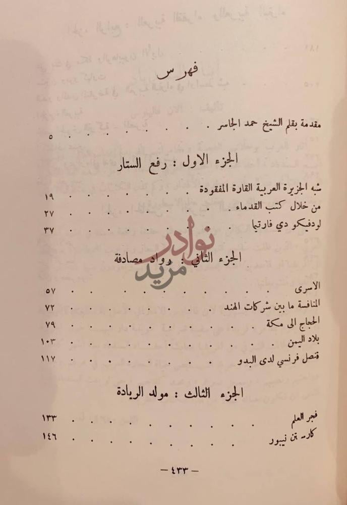 فهرس كتاب اكتشاف جزيرة العرب فهرس