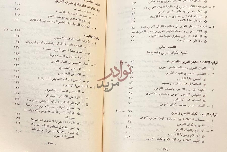 فهرس كتاب الكيان العربي بين المقومات والامكانيات