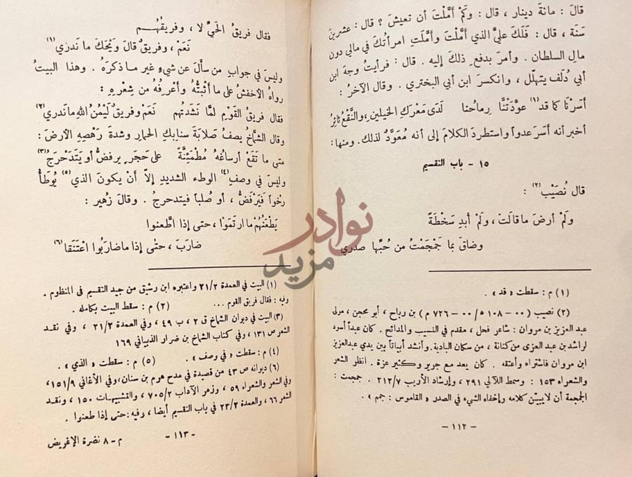 صفحة داخلية كتاب نضرة الاغريض في نصرة القريض