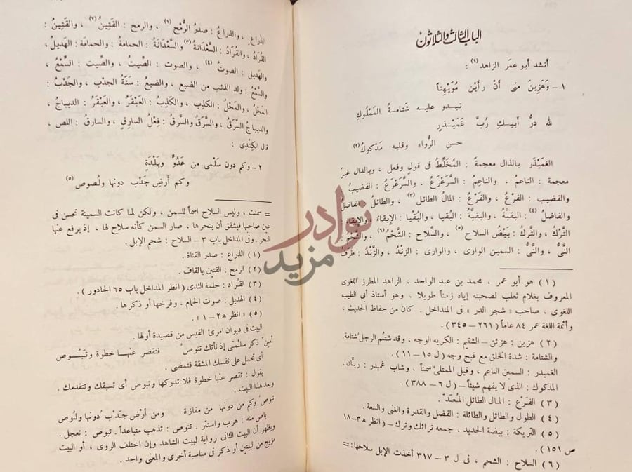 صفحة داخلية كتاب المسلسل في غريب لغة العرب الباب الثالث