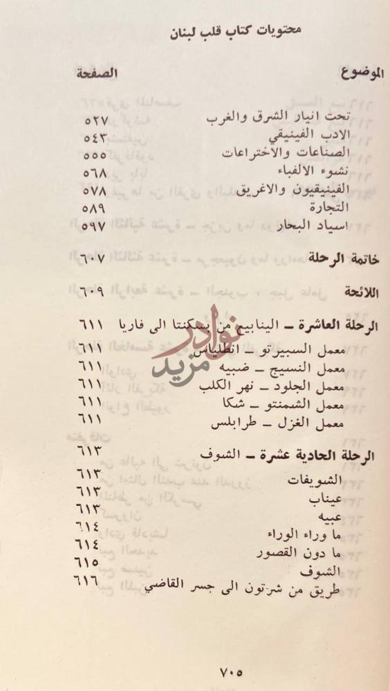 فهرس كتاب قلب لبنان سياحات قصيرة في جبالنا وتاريخنا