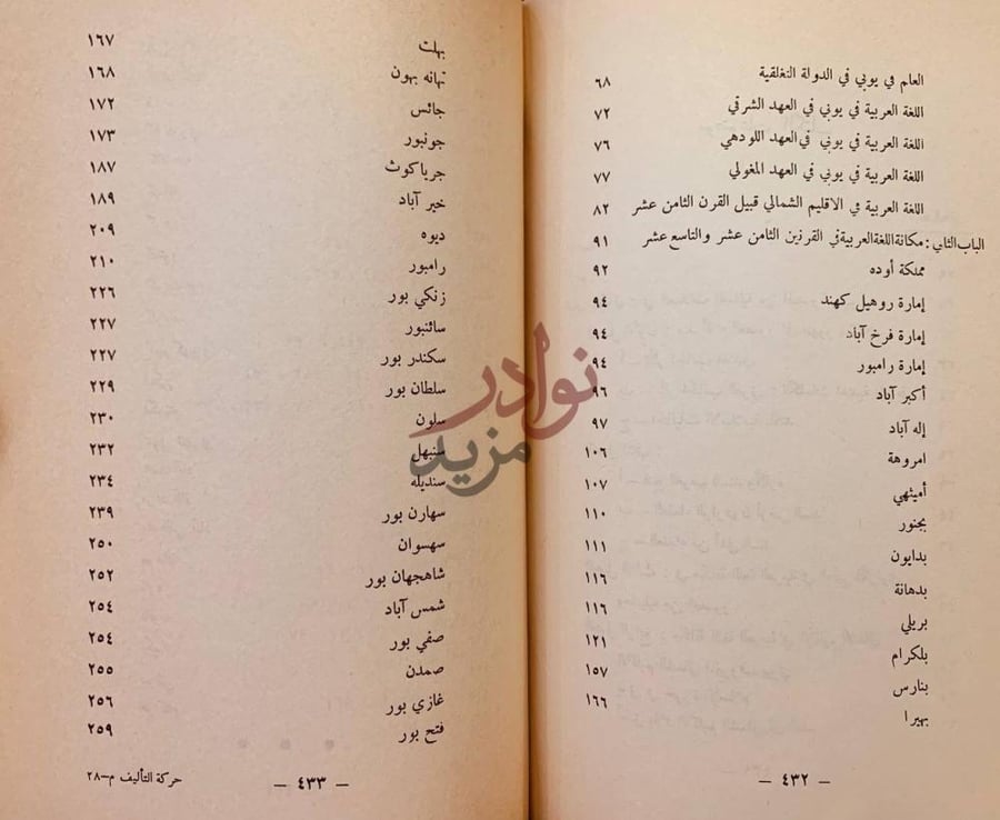 كشاف كتاب حركة التاليف باللغة العربية في الاقليم الشمالي