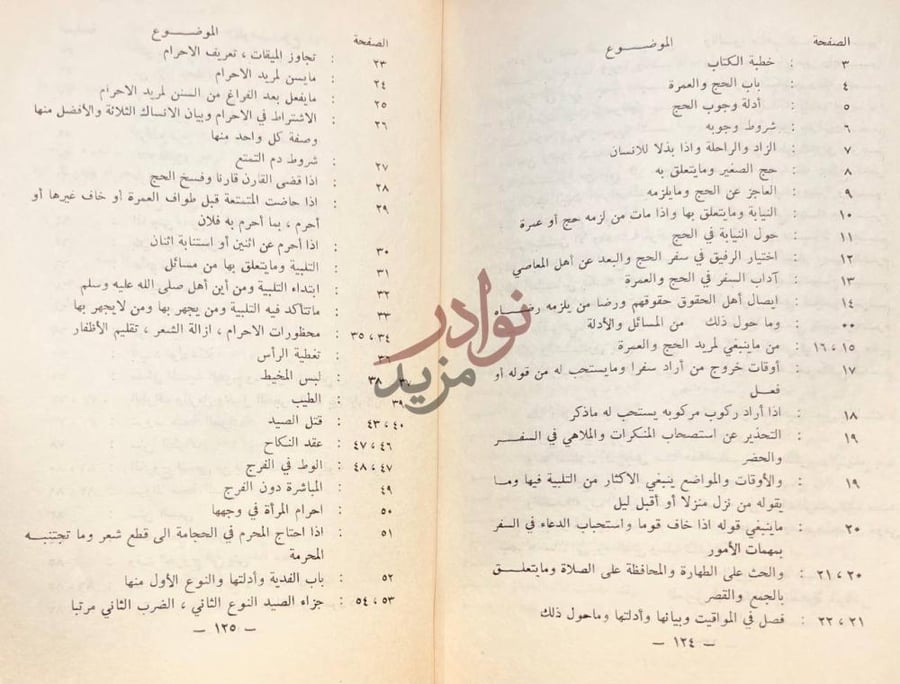 فهرس كتاب اوضح المسالك إلى أحكام المناسك الموضوع
