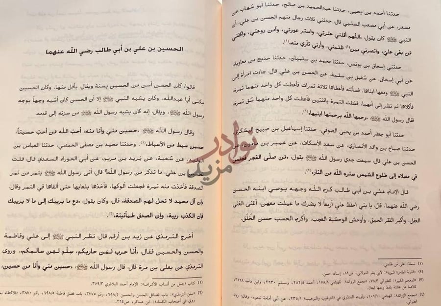 صفحة داخلية كتاب الشجرة الزكية في انساب وسير ال بيت النبوة