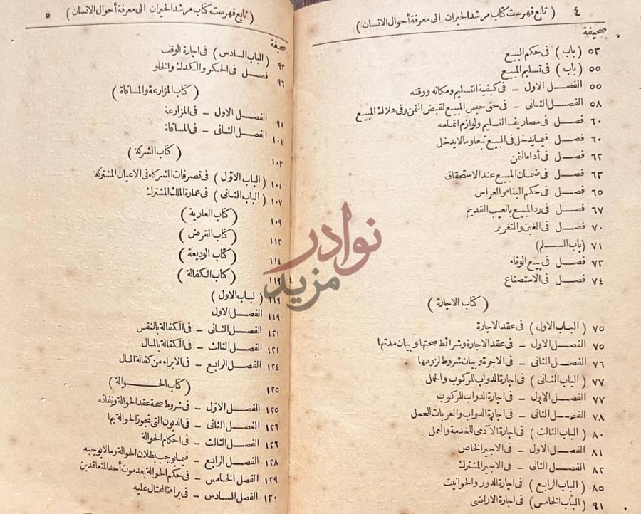 فهرس كتاب مرشد الحيران الى معرفة احوال الانسان