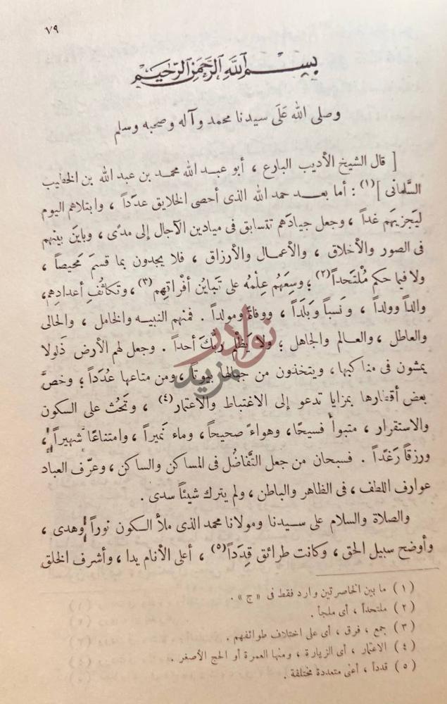 صفحة داخلية كتاب الاحاطة في اخبار غرناطة