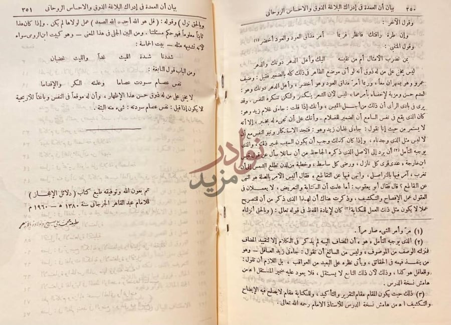 صفحة داخلية كتاب دلائل الاعجاز في علم المعاني