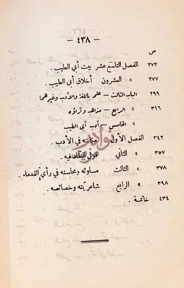فهرس كتاب ذكرى ابو الطيب بعد الف عام