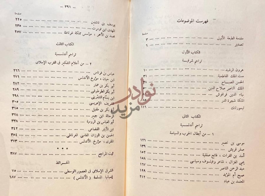 فهرس كتاب تراجم اسلامية شرقية واندلسية فهرست الموضوعات