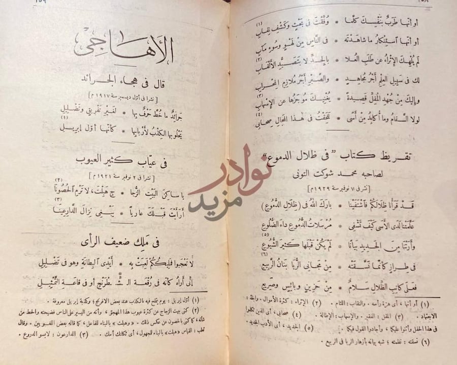 صفحة داخلية كتاب ديوان حافظ ابراهيم الأشباح