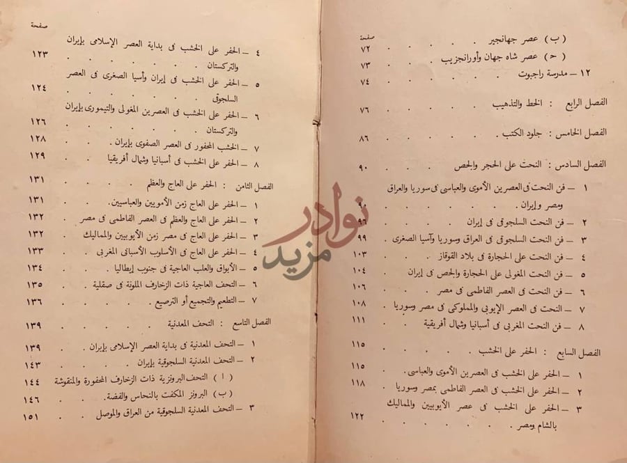 فهرس كتاب الفنون الاسلامية