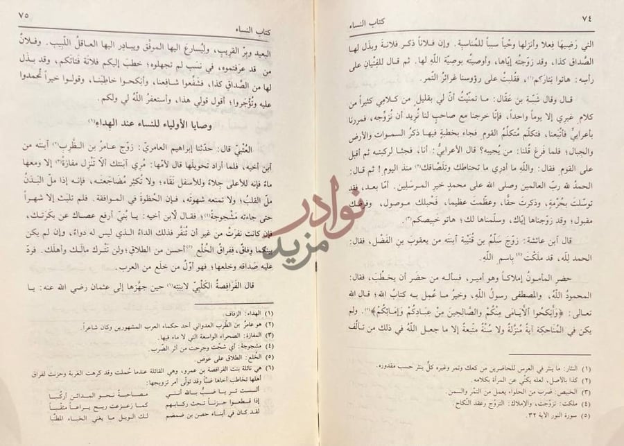 صفحة داخلية كتاب عيون الاخبار كتاب النساء