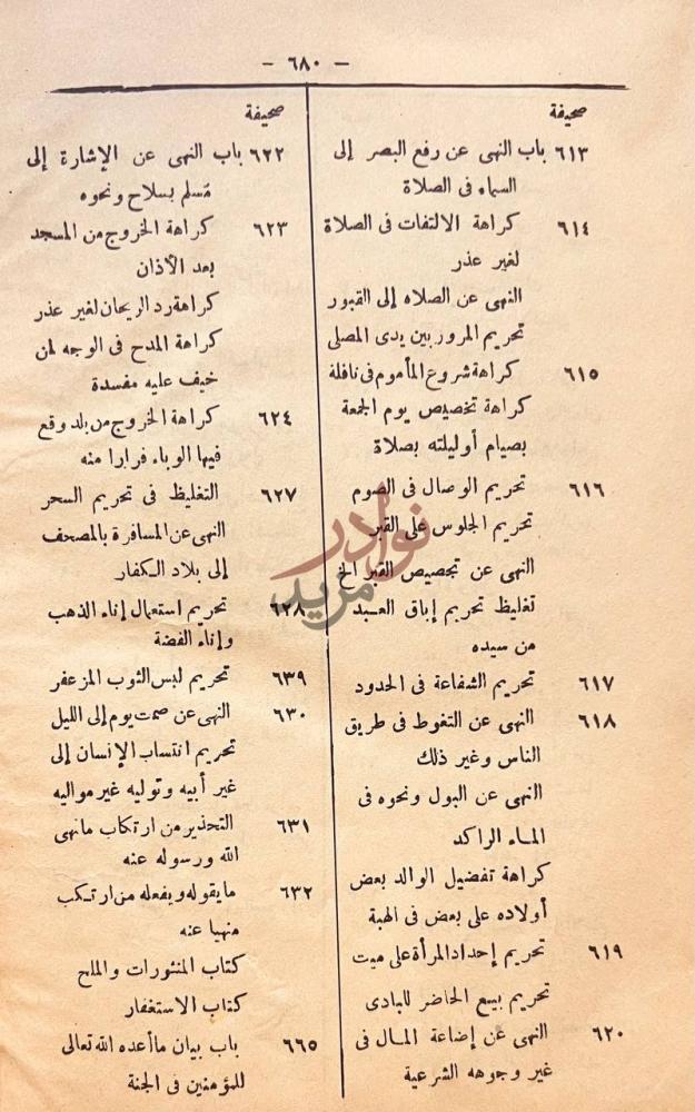 فهرس كتاب رياض الصالحين من كلام سيد المرسلين