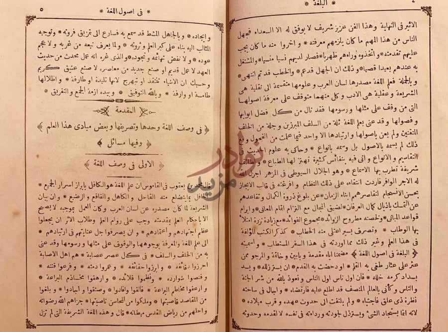 صفحة داخلية كتاب البلغة في اصول اللغة المقدمة