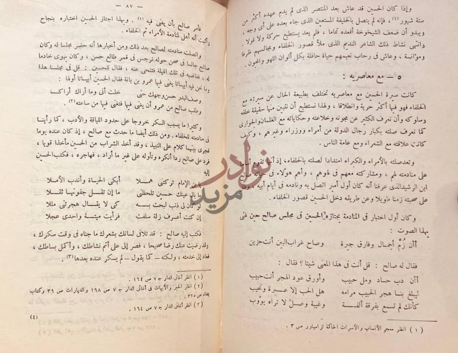 صفحة داخلية كتاب الحسين بن الضحاك حياته وشعره