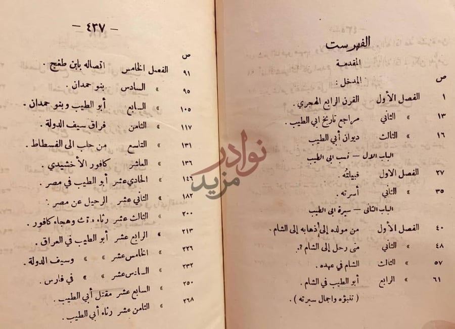 فهرس كتاب ابي الطيب بعد الف عام ذكرى المتنبي الفهرست