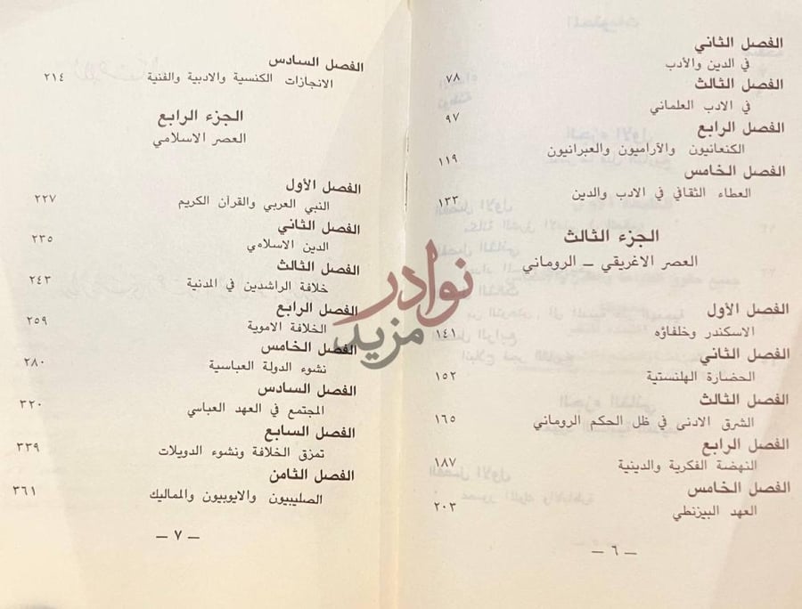 فهرس كتاب خمسة الاف سنة من تاريخ الشرق الادنى المحتويات